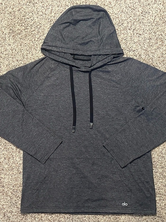Aloha Island Other - Alo Midweight Pullover Hoodie Made In USA, Charcoal Grey, Mens XL